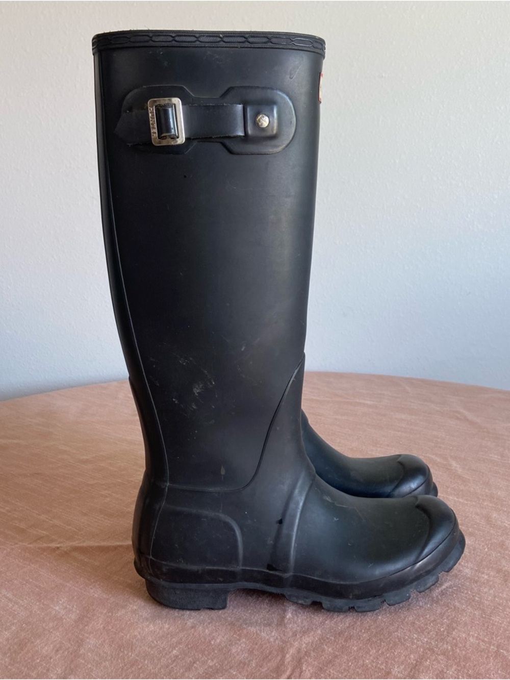 Original Hunter Rain Boot Tall Matte Black Womens Size 8 - Picture 3 of 13